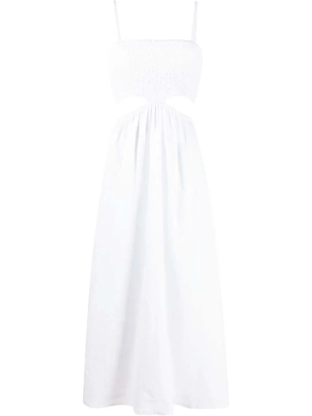 faithfull the brand tayari linen midi dress - white