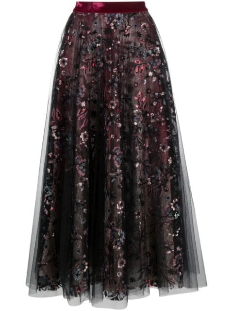 Talbot Runhof sequin-embellished midi skirt