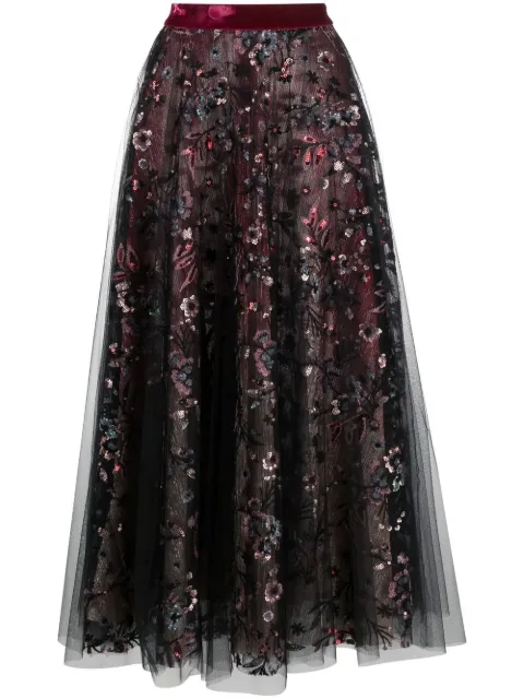 Talbot Runhof falda corta con detalle de lentejuelas