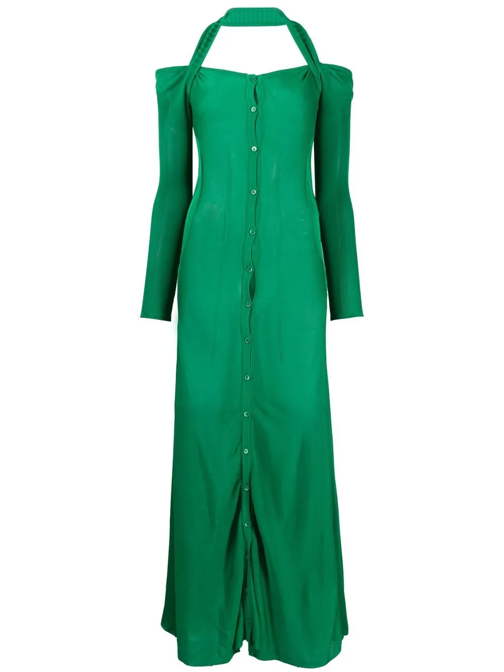 

Jacquemus vestido con hombros descubiertos - Verde