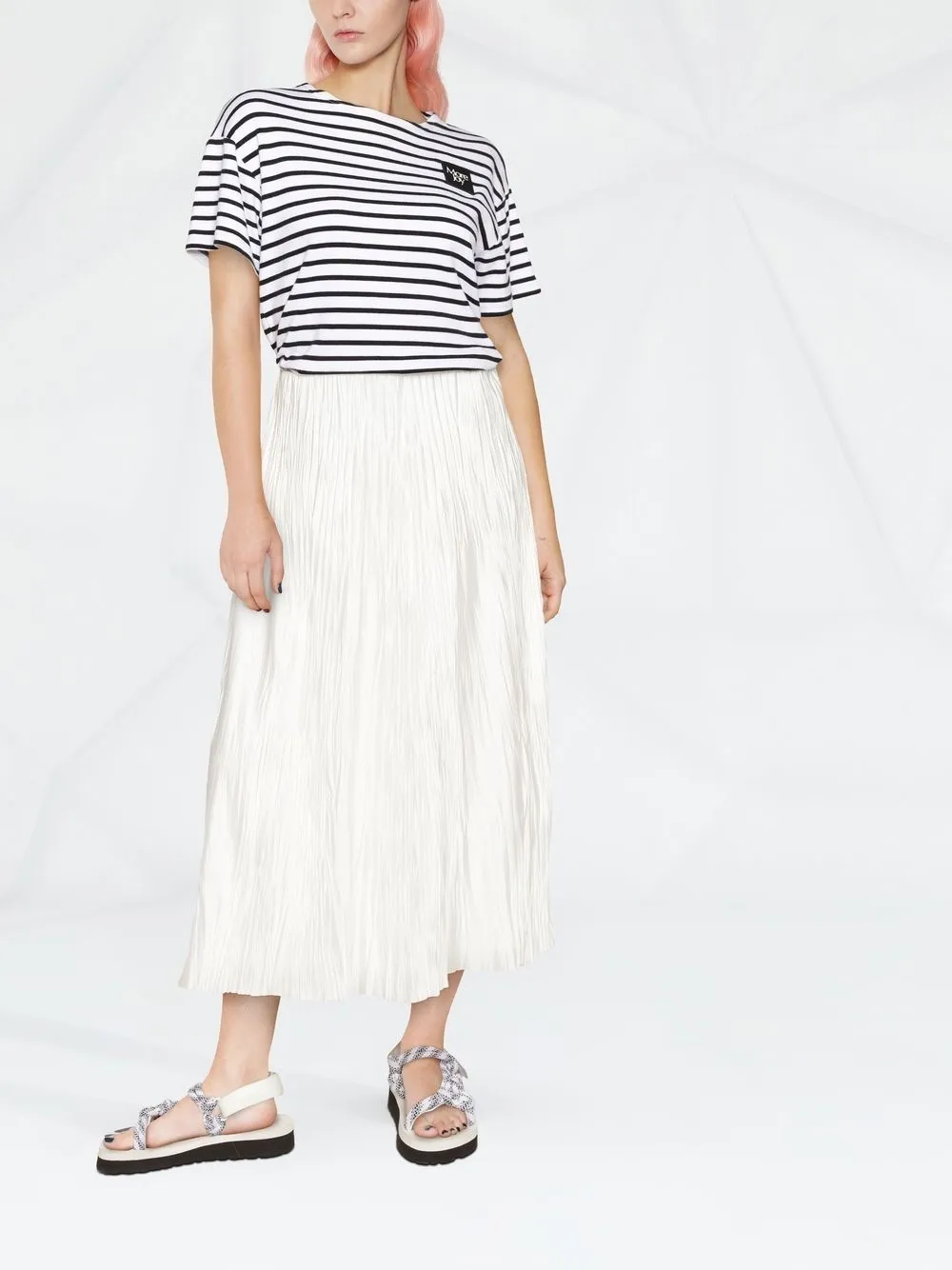 Polo Ralph Lauren Malone A-line Mid-length Skirt In Off White