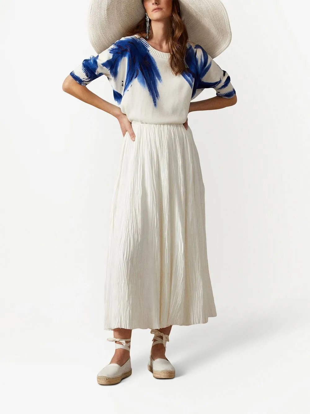 Polo Ralph Lauren Malone A-line Mid-length Skirt In Off White