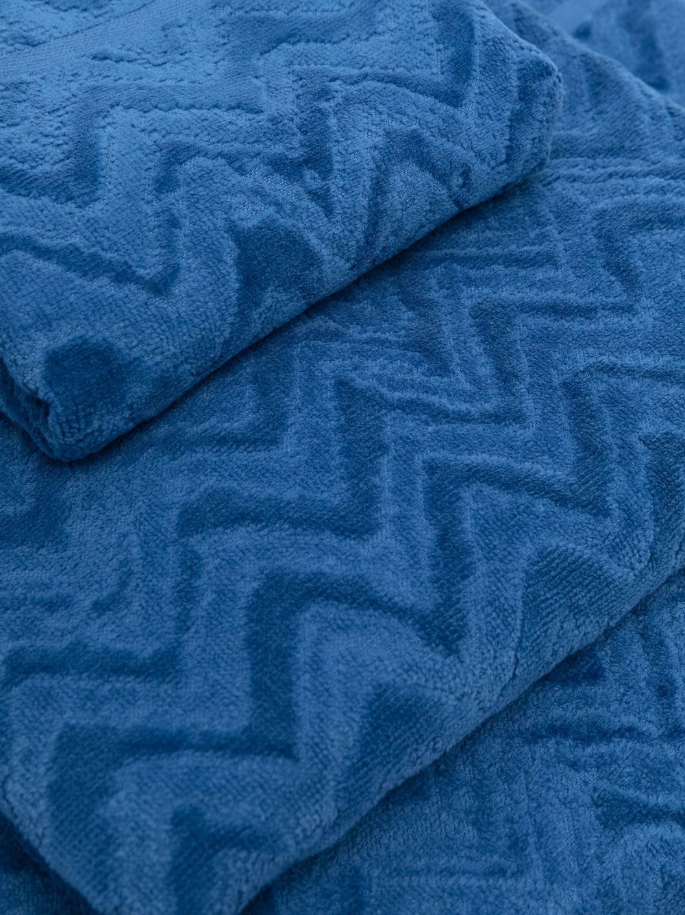 Missoni Home Handdoek met zigzag patroon - Blauw