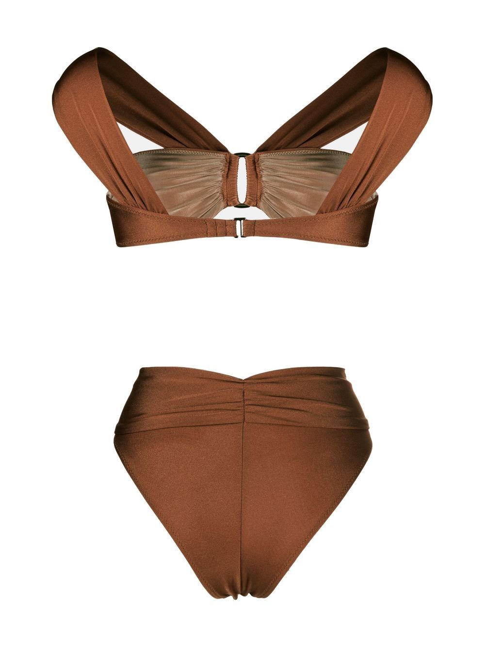 Noire Swimwear Bikini met ruches - Bruin