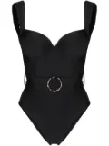 Noire Swimwear belted bustier-style swimsuit - Black