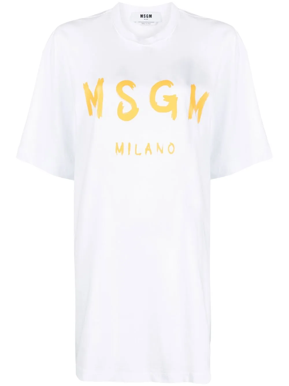 

MSGM vestido estilo playera con logo estampado - Blanco