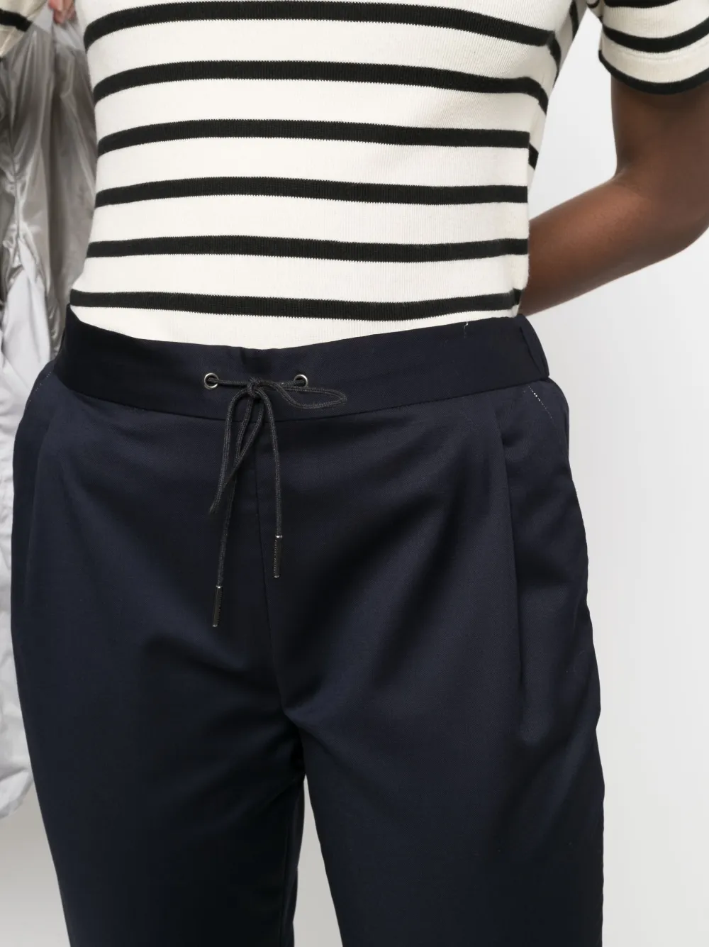 Fabiana Filippi Drawstring Tapered Trousers In Blue