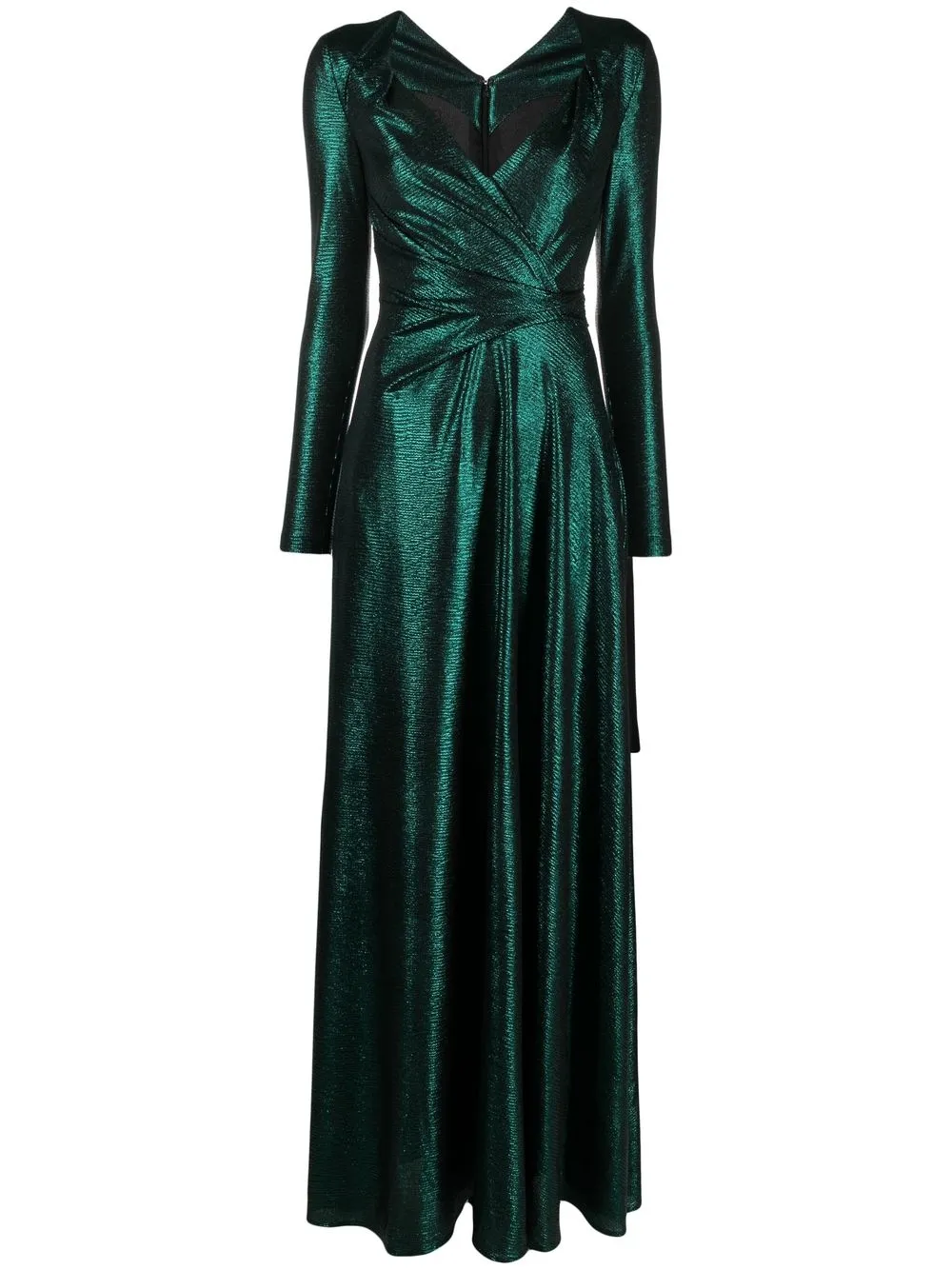 

Talbot Runhof metallic-finish ruched maxi dress - Green