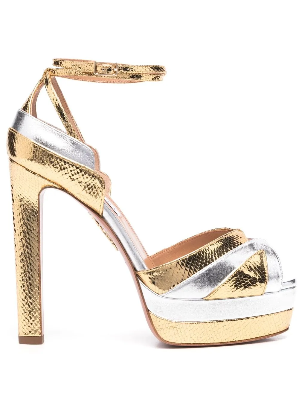 aquazzura silver platform