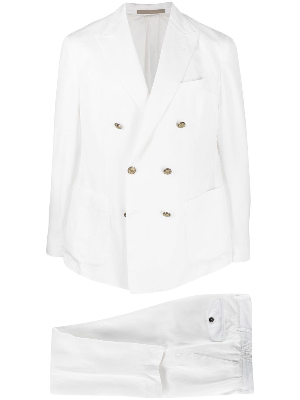 Eleventy Peak-lapels Two-piece Double-breasted Suit In White | ModeSens