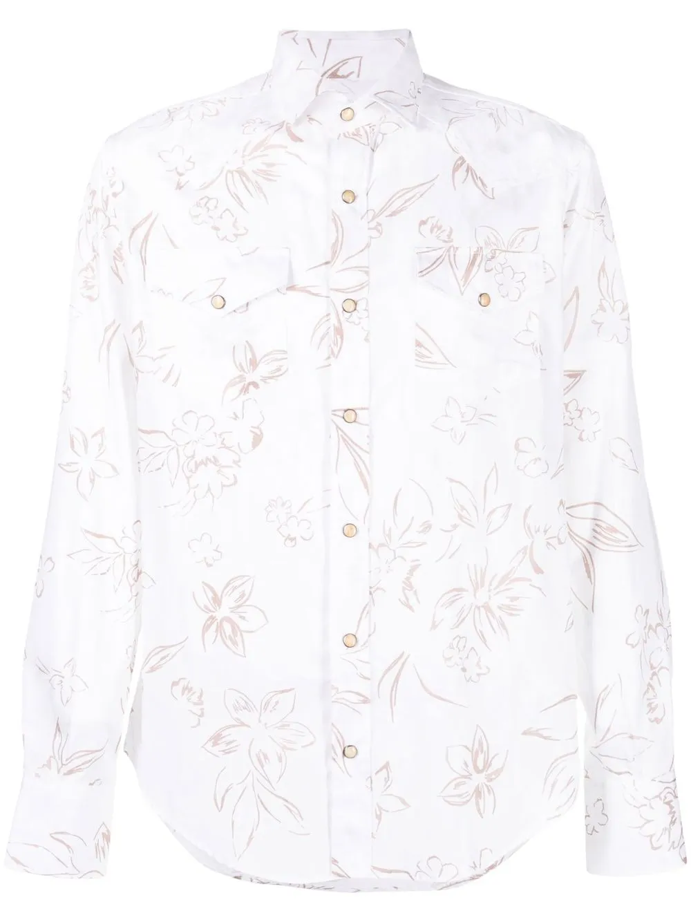 

Eleventy floral embroidered shirt - White