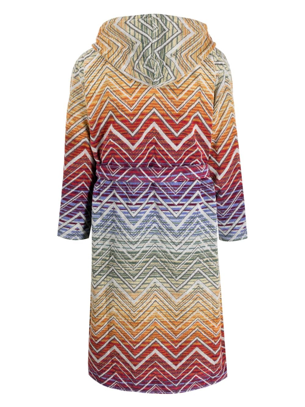Shop Missoni Zigzag-print Towel Robe In Orange