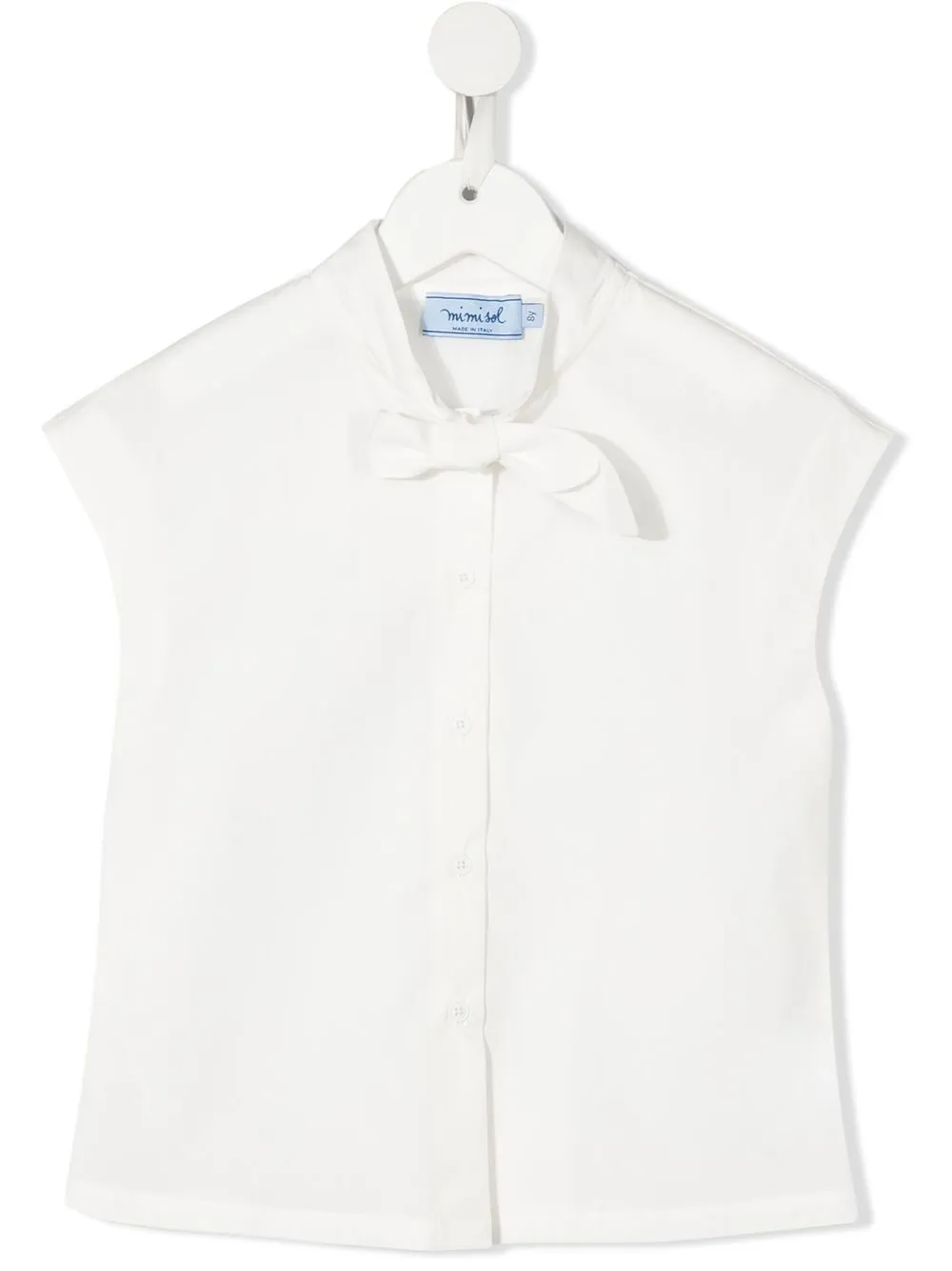 

Mi Mi Sol knot-detai short-sleevel blouse - White