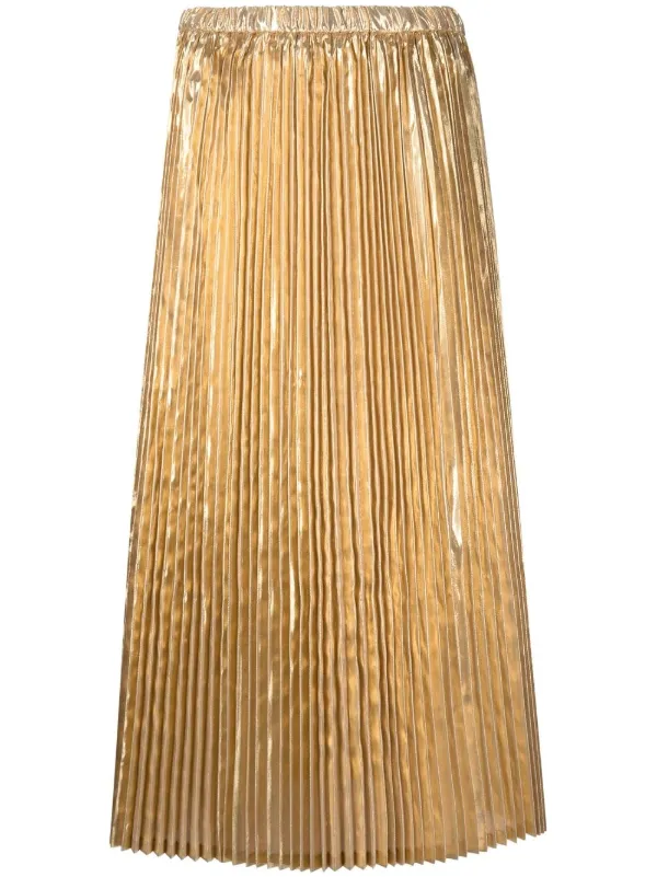 Junya Watanabe メタリック プリーツスカート Farfetch