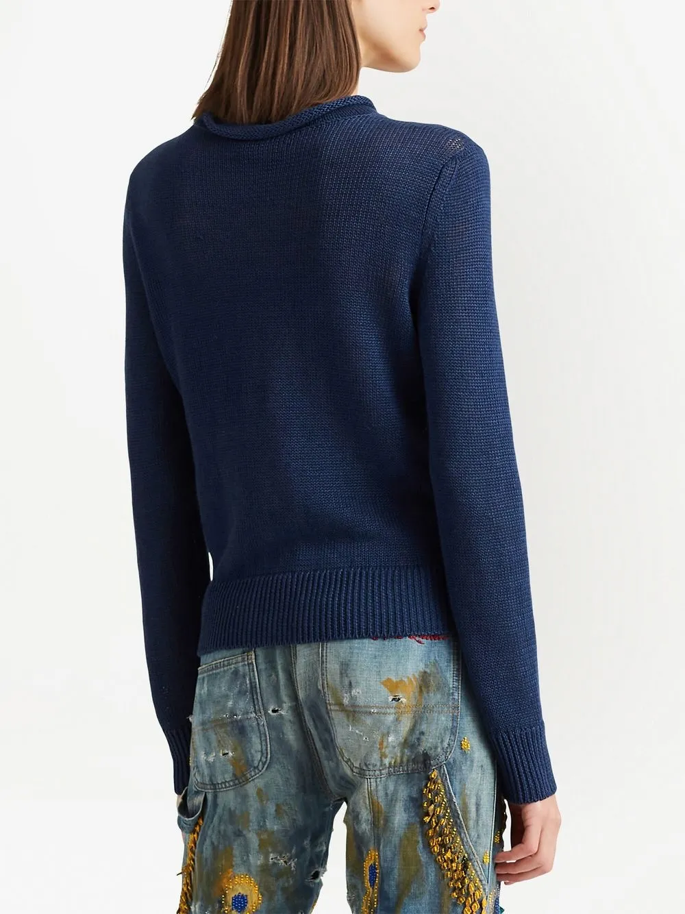 Polo Ralph Lauren Mock Neck Jumper In Blue