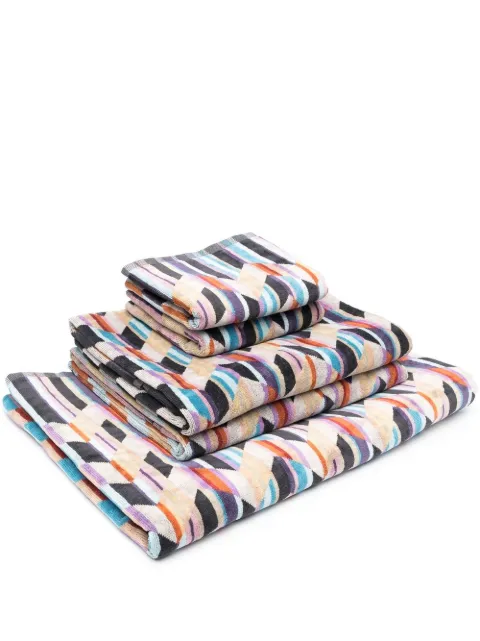 Missoni Home set de cinco toallas Brody con estampado geométrico