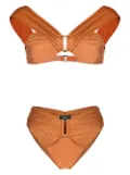 Noire Swimwear buckle-detail bikini - Orange