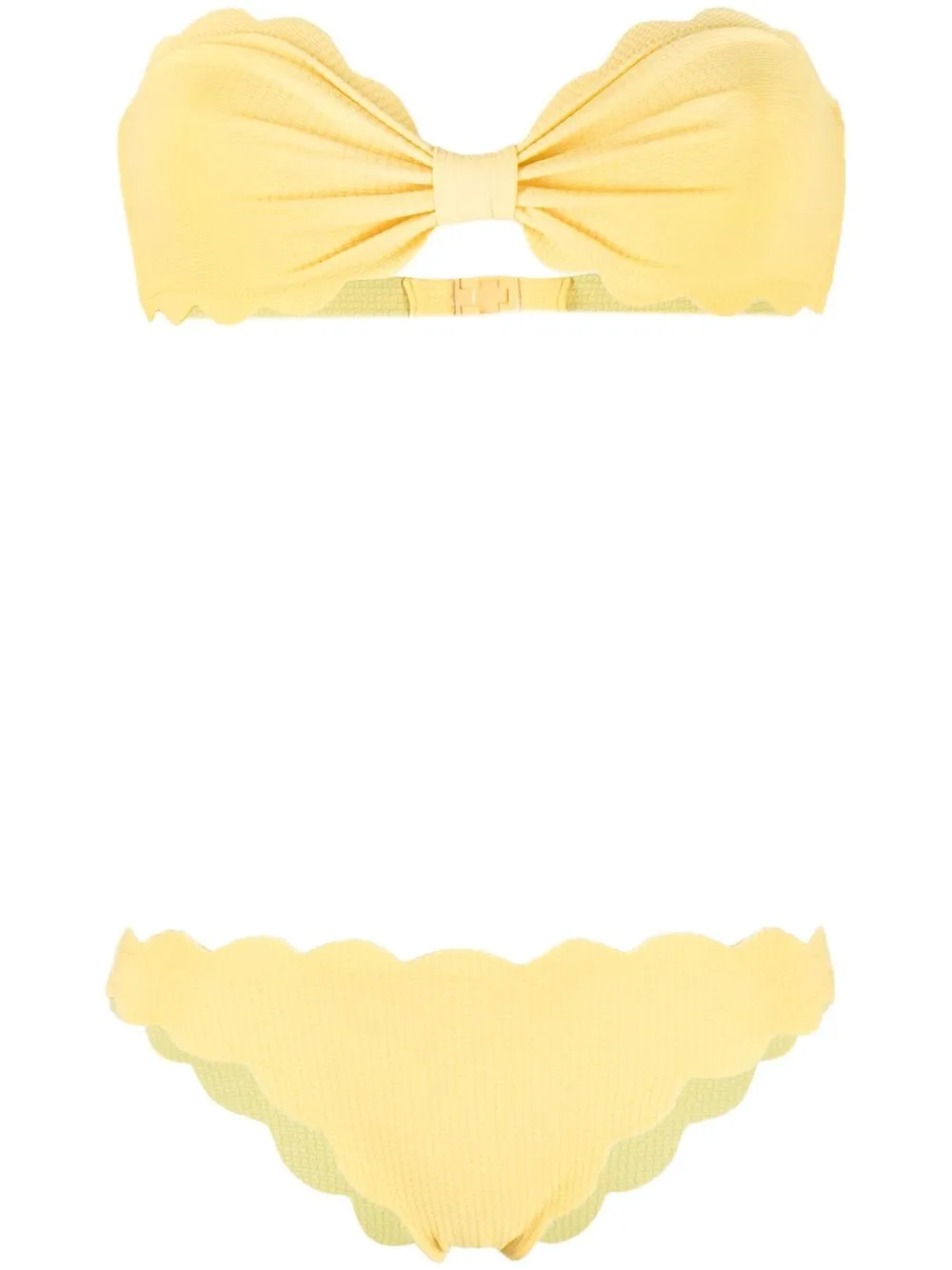 

Marysia scallop-edge bandeau bikini set - Yellow