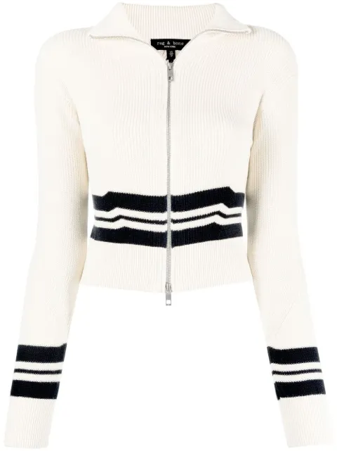 rag & bone suéter de canalé con detalle de rayas