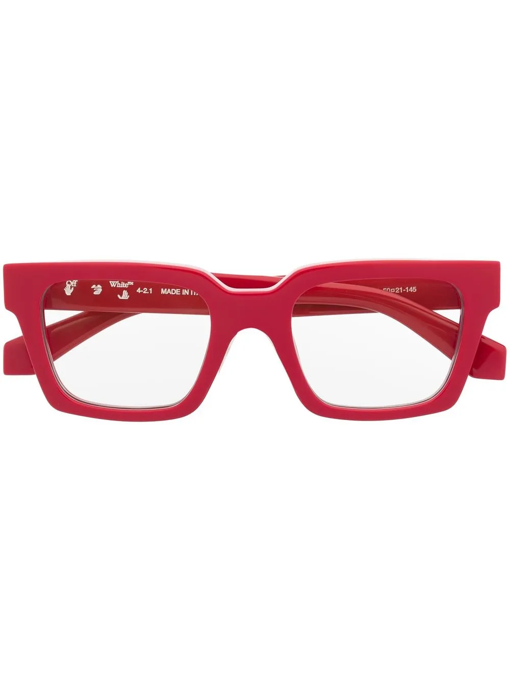 

Off-White square-frame glasses - Red