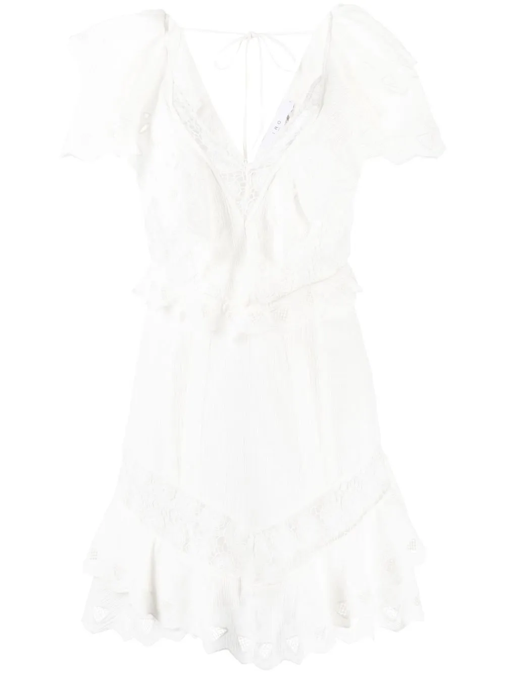 

IRO ruffle-detail V-neck dress - White