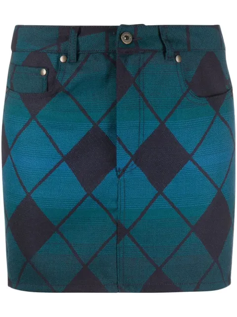Ahluwalia diamond-check miniskirt