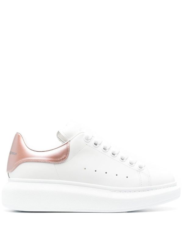 alexander mcqueen metallic leather sneakers