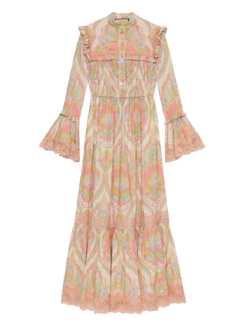 Gucci floral-print ruffle dress