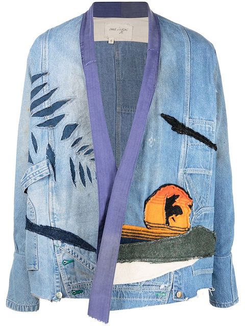 Greg Lauren patch-detail denim jacket