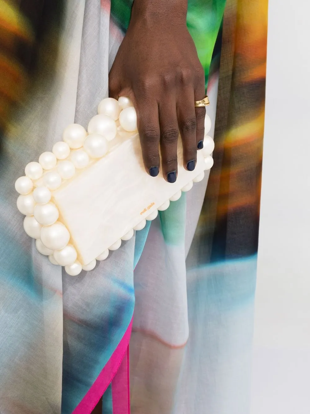 Cult Gaia Eos clutch verfraaid met kralen Beige