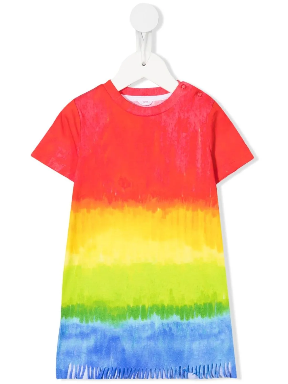 

Stella McCartney Kids fringed rainbow-stripe T-shirt dress - Blue