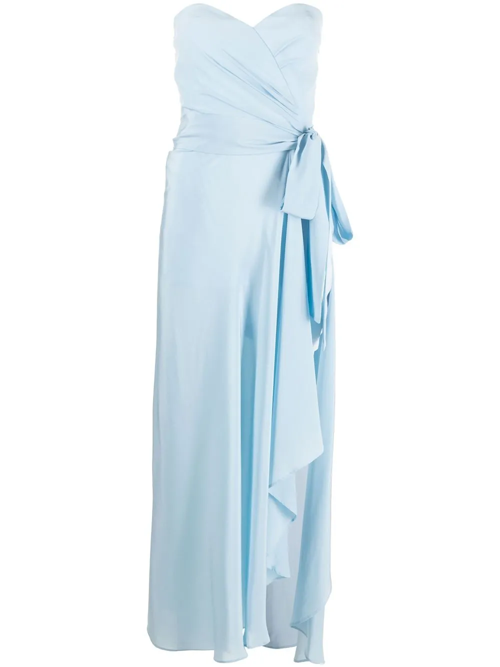 

Federica Tosi strapless tied-waist silk dress - Blue