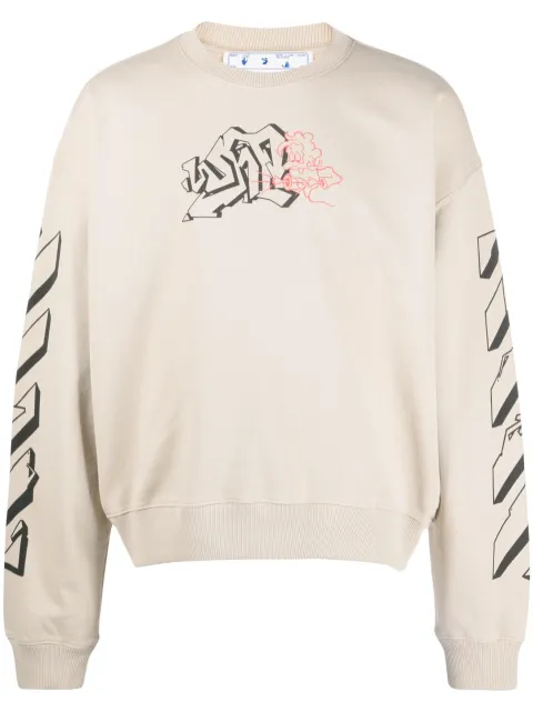 Off-White graffiti print crew-neck sweatshirt