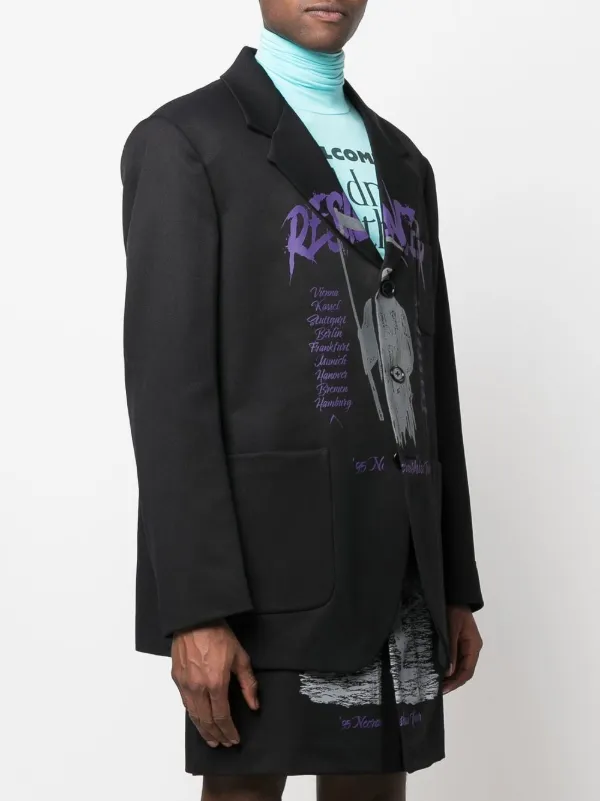 Raf Simons graphic-print single-breasted Blazer - Farfetch