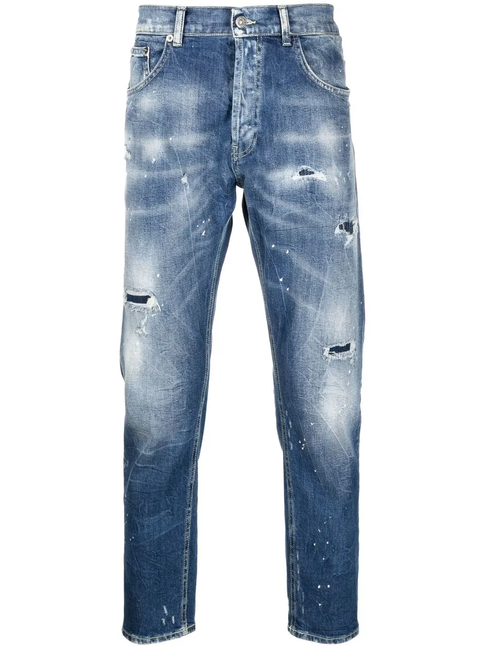 

DONDUP jeans rectos con acabado envejecido - Azul