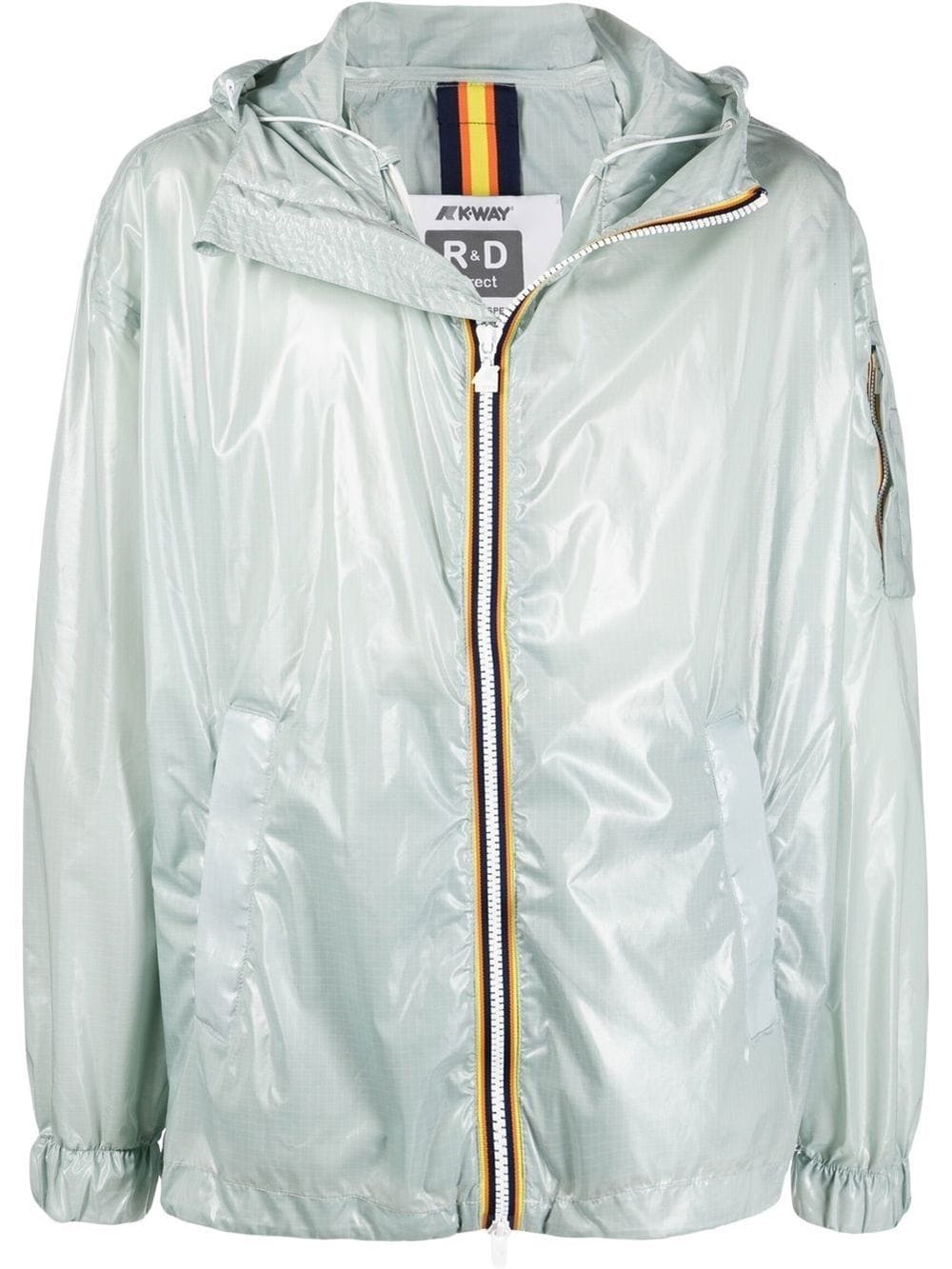 Shop K-way R&d Zipped Hooded Jacket In Grey
