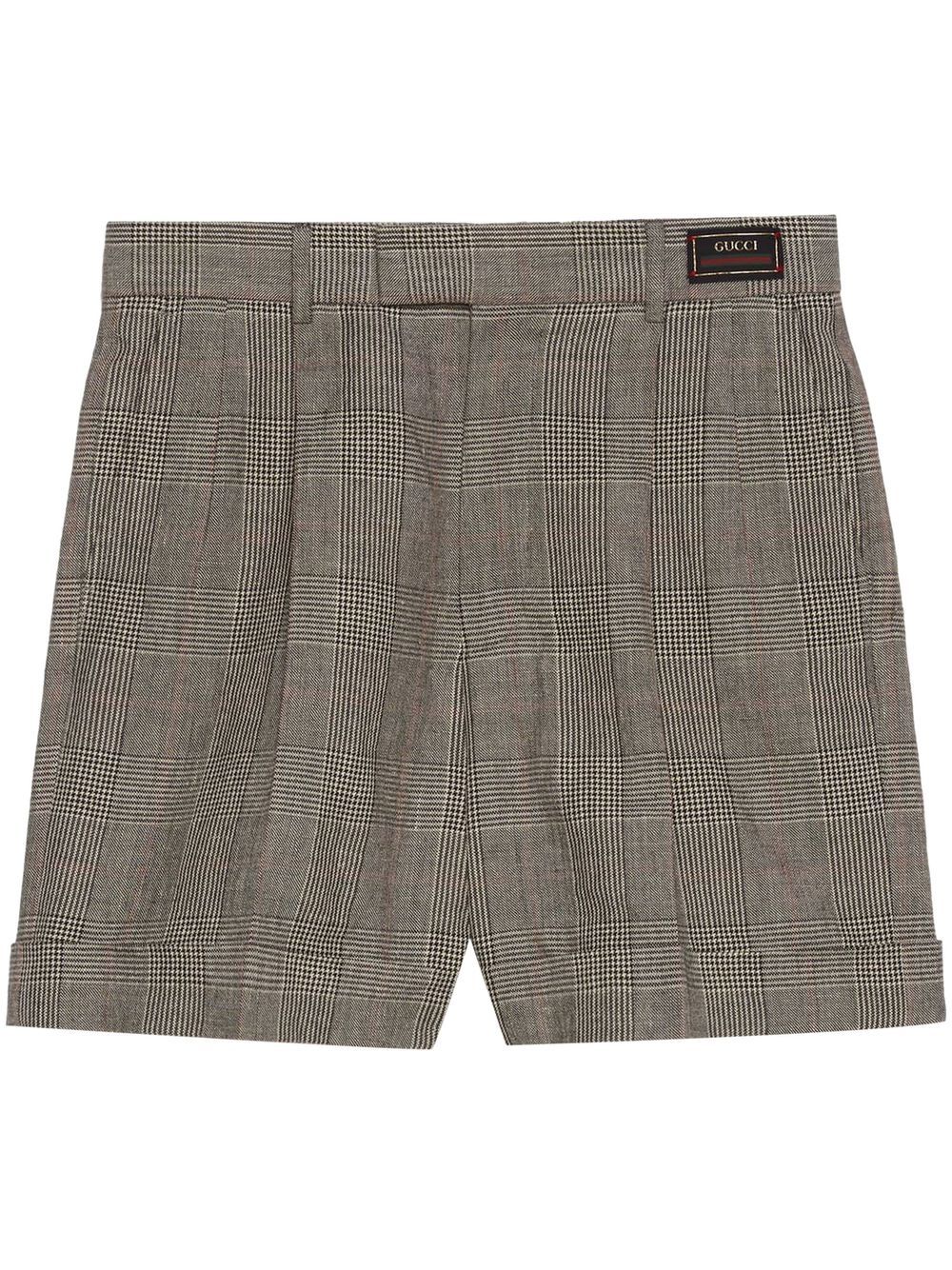 Gucci Prince Of Wales Check Shorts In Grey | ModeSens
