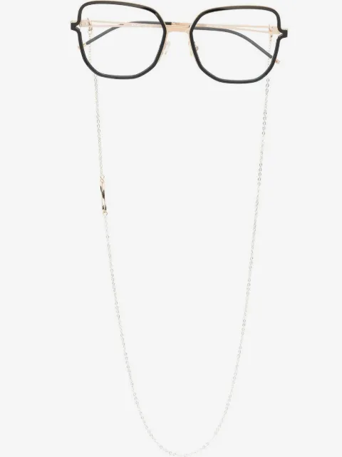 BOSS square-frame chain glasses