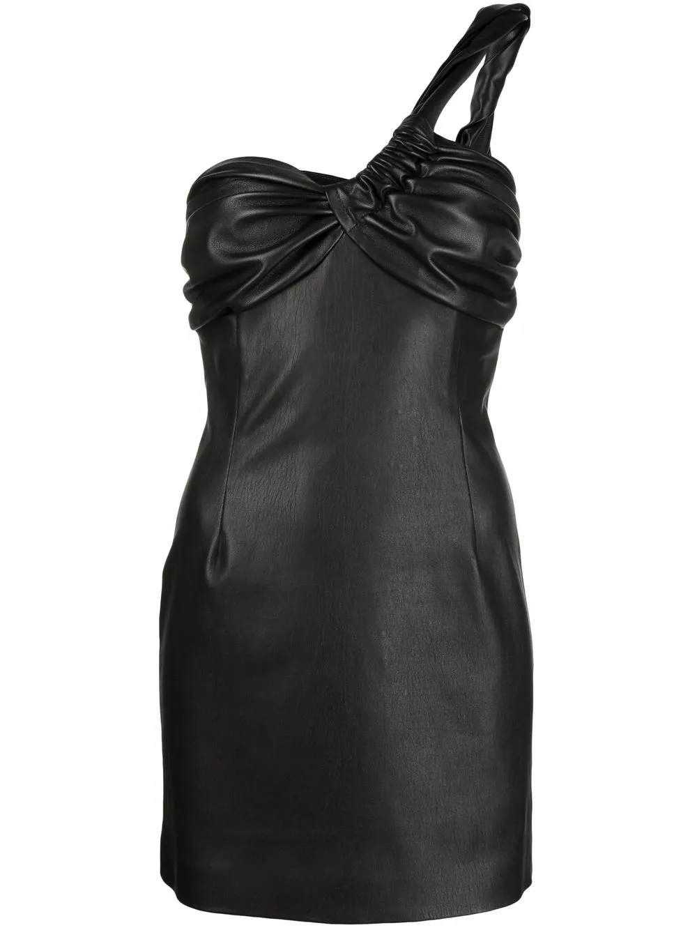 

The Mannei Perth one-shoulder leather dress - Black