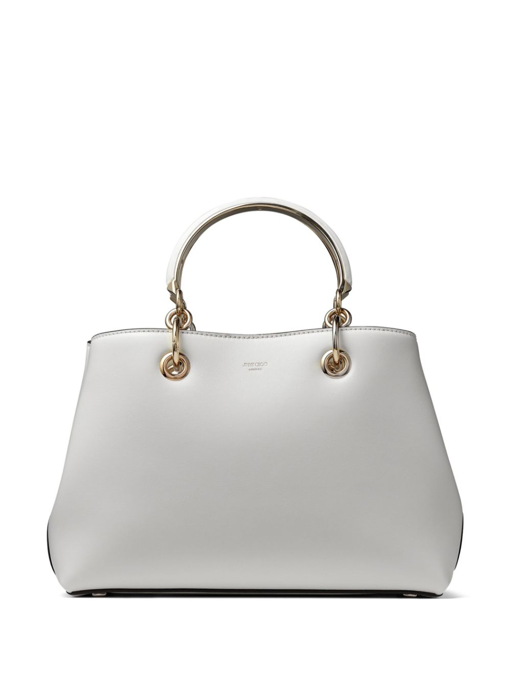 Shop Jimmy Choo Bon Bon S Leather Tote Bag In White