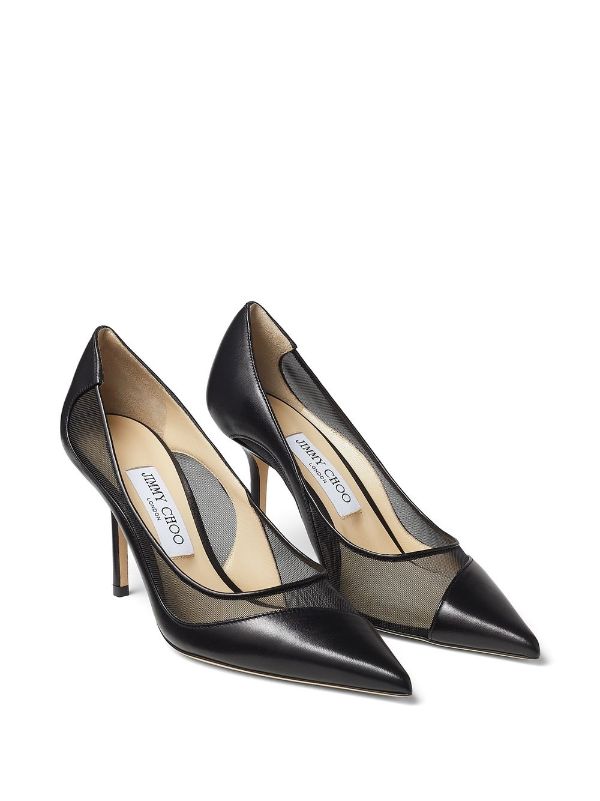 Jimmy choo love discount leather mesh pumps