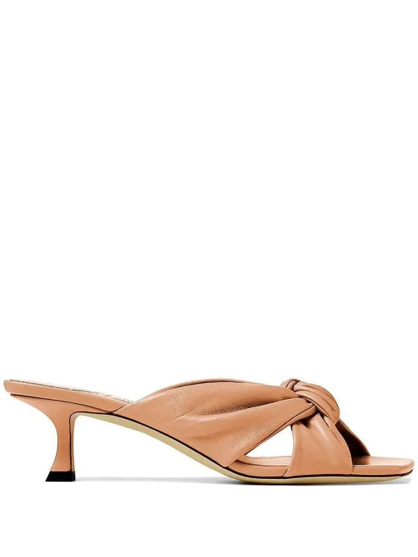 Cognac discount heeled mules