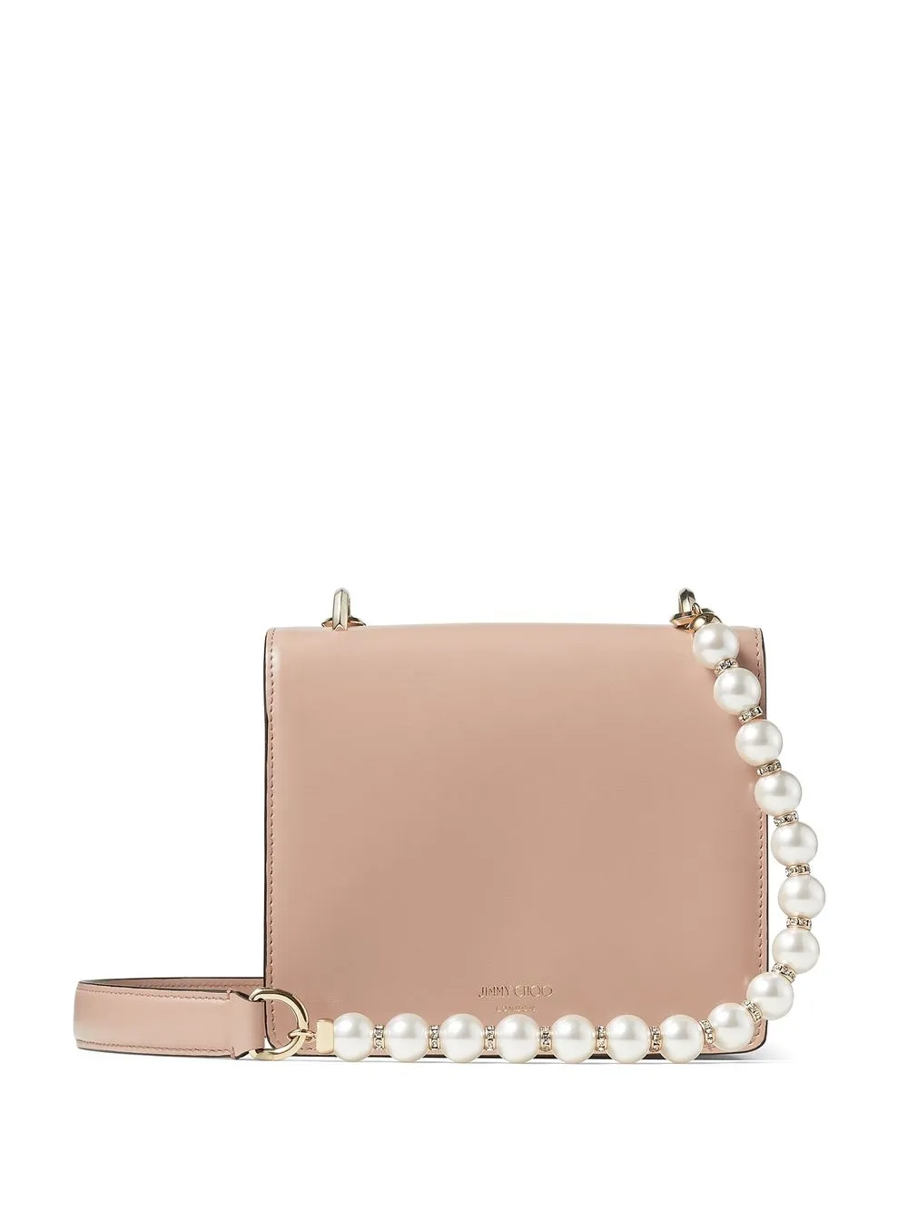 Shop Jimmy Choo Avenue Quad Xs Leather Shoulder Bag In Pink