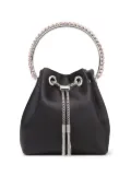 Jimmy Choo Bon Bon crystal-embellished satin bag - Black