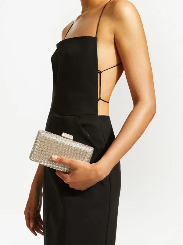 パーティーバッグ JIMMY CHOO CLEMMIE CRYSTAL CLUTCH BAG WITH CHAIN Jimmy Choo Clemmie crystal-embellished Clutch Bag | Neutrals
