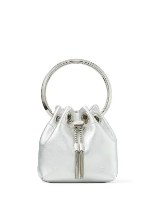 Jimmy Choo Bon Bon バケットバッグ マイクロ | シルバートーン