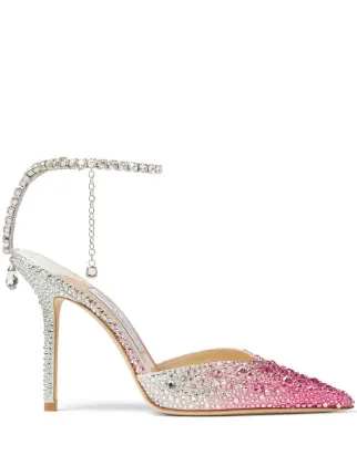 【送料&関税込】Jimmy Choo saeda Pumps Saeda 100 | Black Suede Pumps with Crystal Embellishment