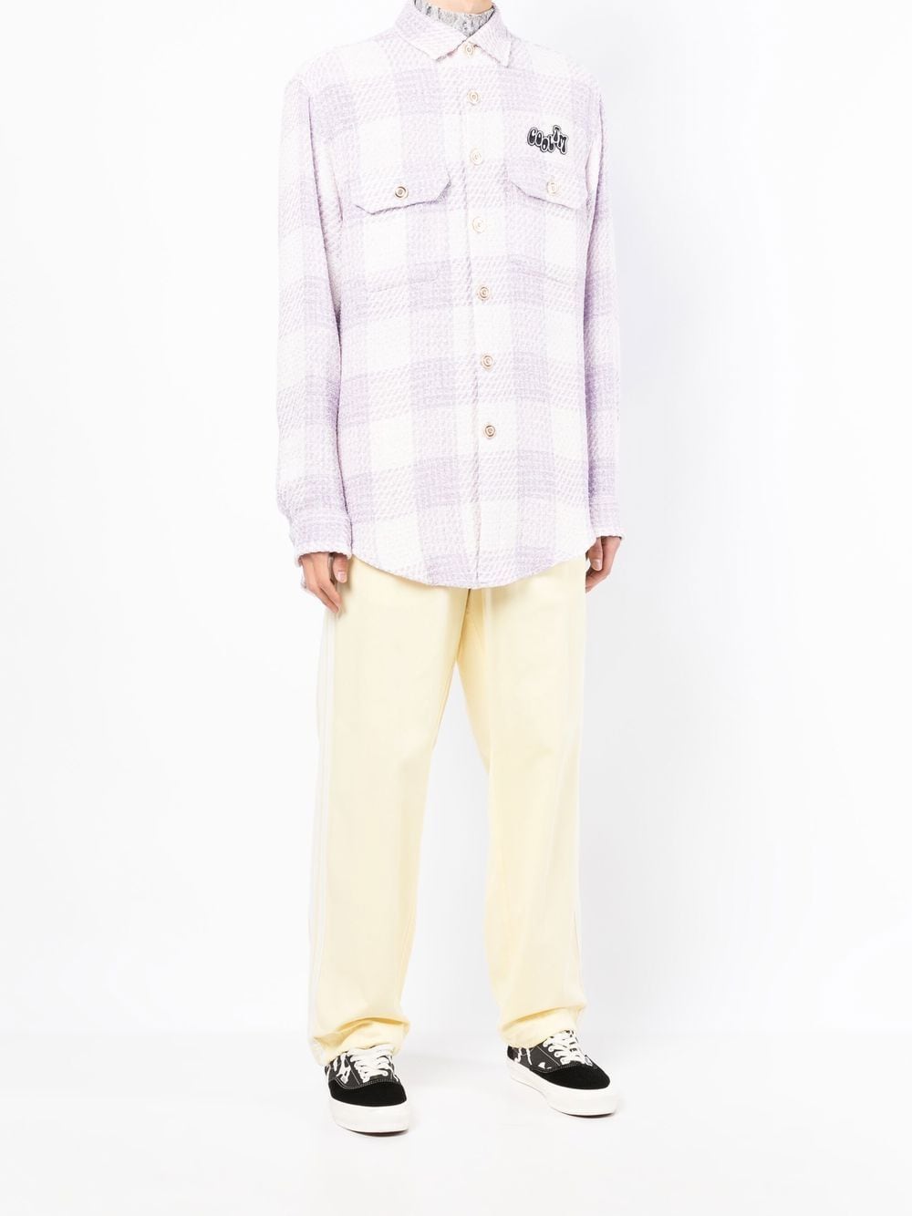 Shop Cool Tm Oversized Tweed Check Shirt In Violett