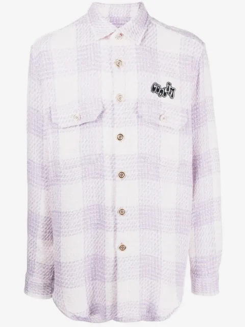 COOL T.M oversized tweed check shirt