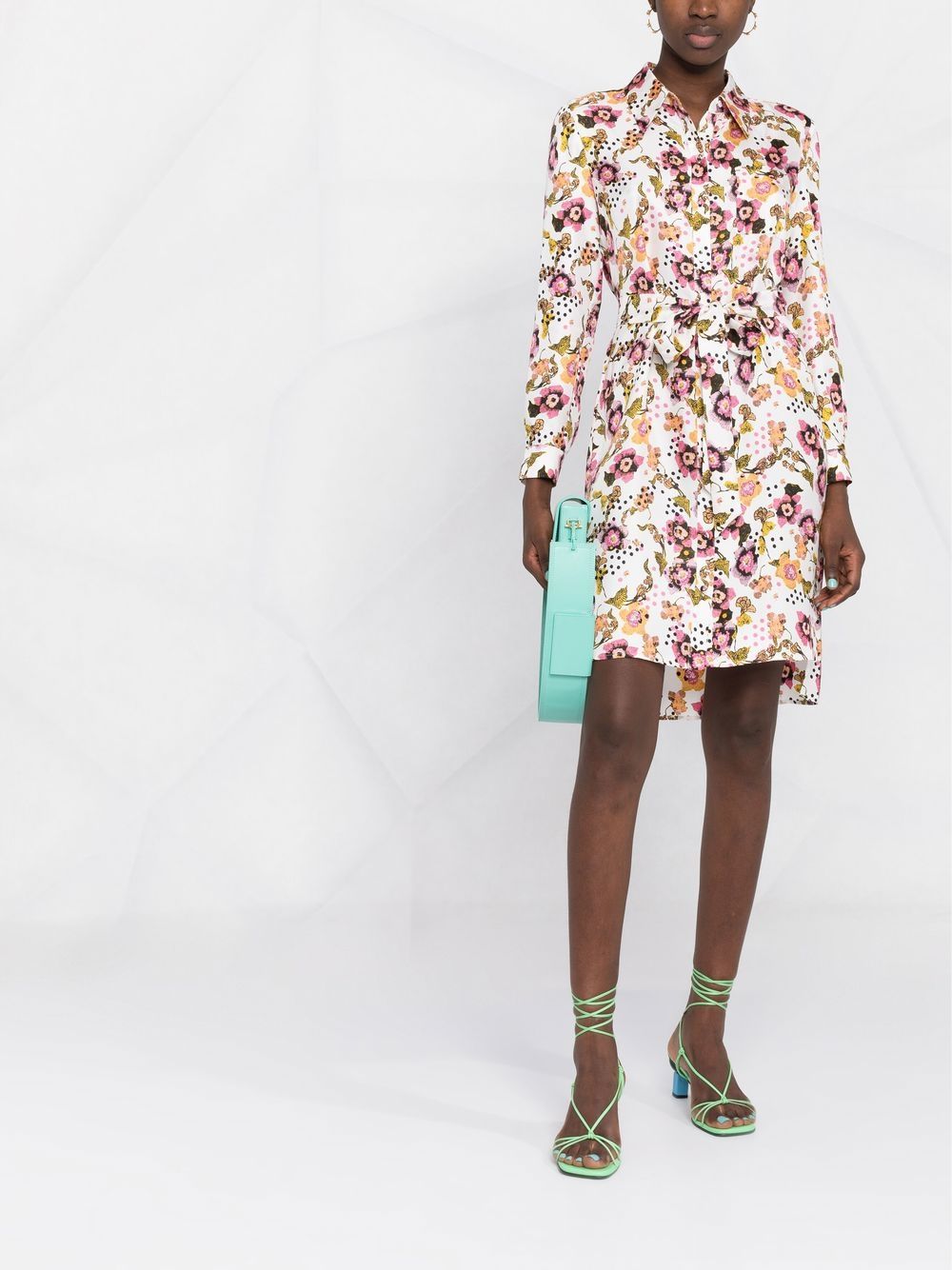 DVF Diane von Furstenberg Mini-jurk met bloemenprint - Wit